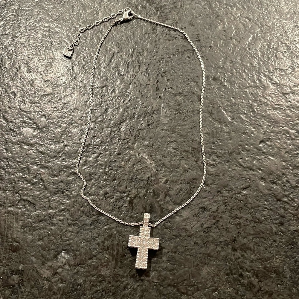 Swarovski necklace and cross pendent sterling silver. Original with a bag